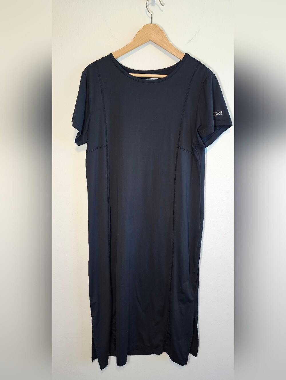 Columbia PFG Black Midi Dress Sleeved Size L